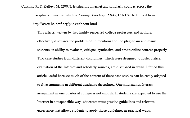 APA Annotated BibliographyExample