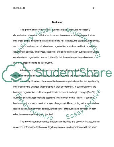 essay topics related to business organization