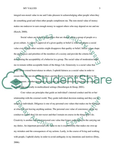 my values essay competition