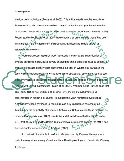learning styles research paper