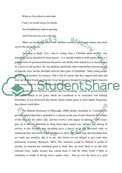 relationship with friends essay
