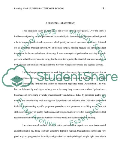 examples of personal statements for np school