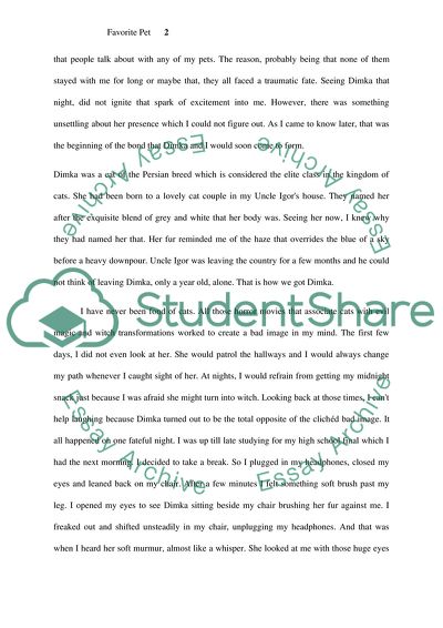 My Favorite Pet Essay Example | Topics and Well Written Essays - 1500 words