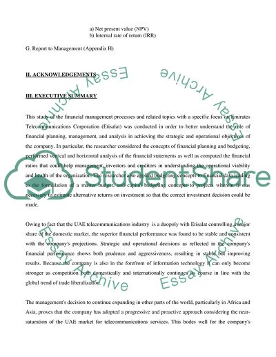 Financial Management Processes Essay Example Topics and Well Written 