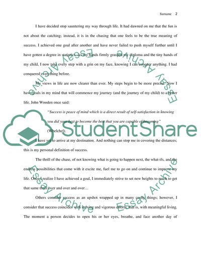 what does success mean to you essay examples