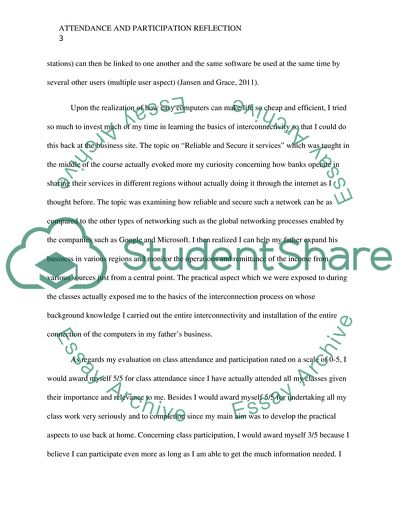 example of reflection paper on a class