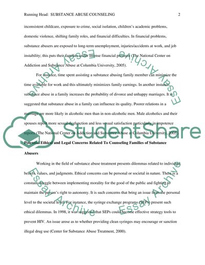 substance abuse counselor essay