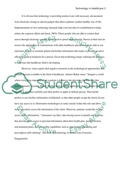 technology in healthcare essay