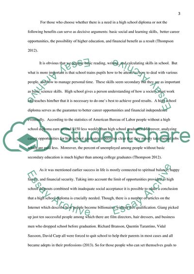 the importance of having a high school diploma essay