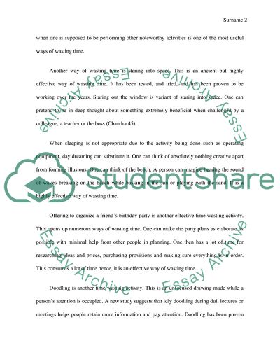 wasting time essay