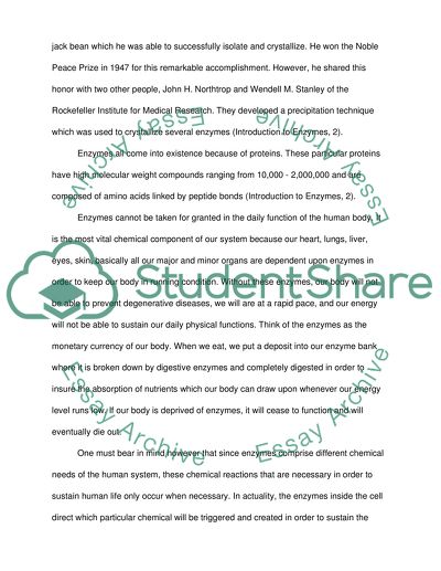 Реферат: Enzymes Essay Research Paper An enzyme is