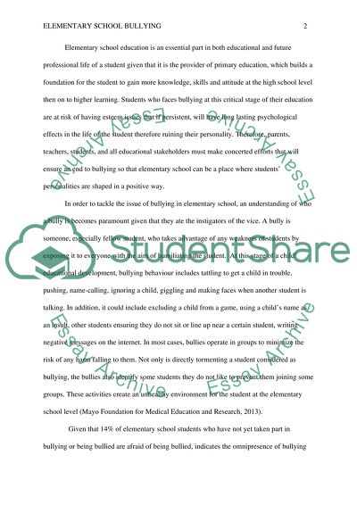 bullying research paper example
