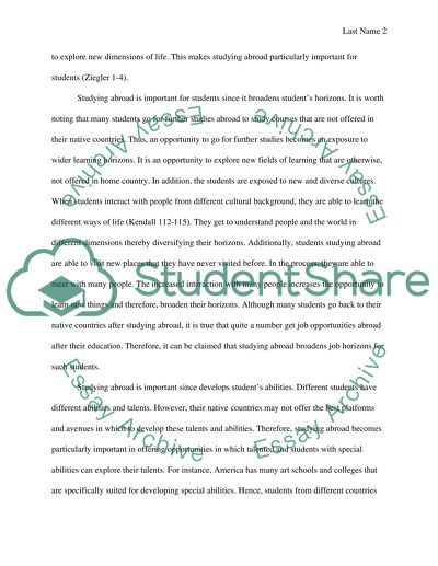 Studying abroad essay