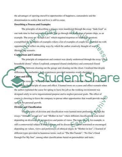 Reflection Paper - 10 Principles learned so far Essay