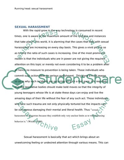 essay for sexual harassment
