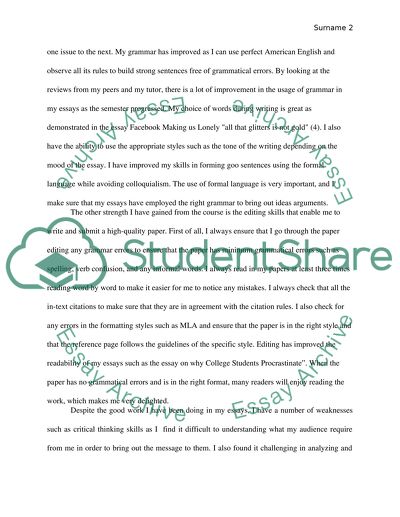 academic strengths and weaknesses essay