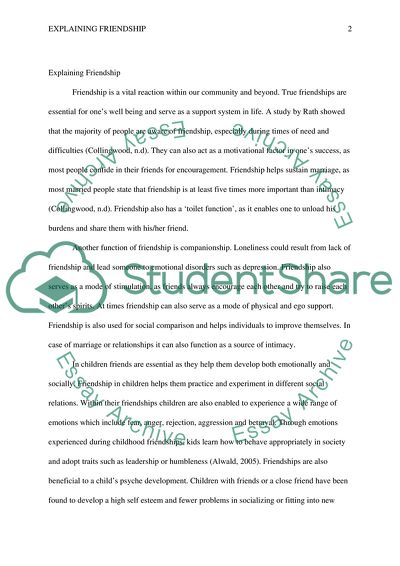 thesis statement examples about friendship