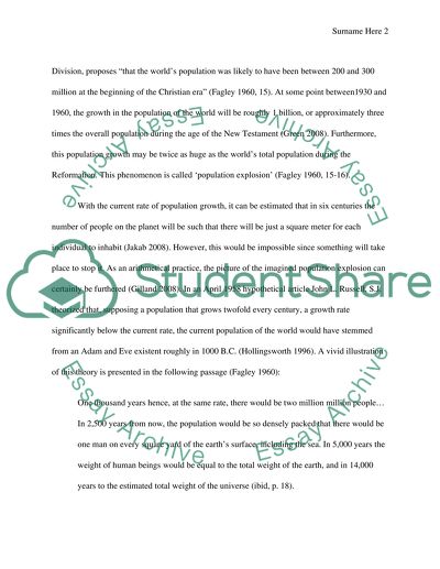 Overpopulation Essay Example | Topics and Well Written Essays - 2500 words