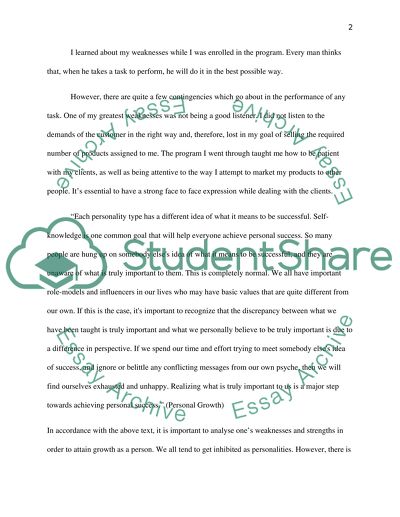 student personal growth essay