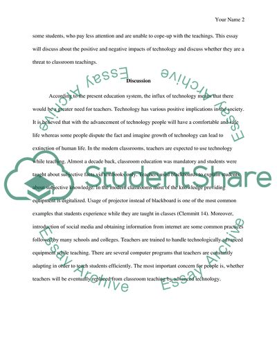 using technology in the classroom essay