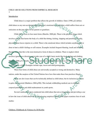 Child Abuse Research Paper-Topics And An examples-Bright Writers