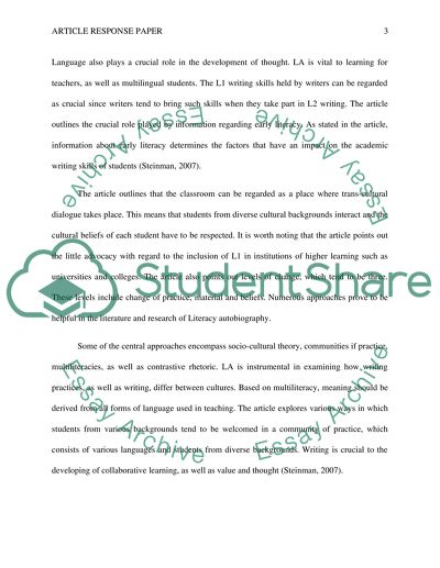 article response essay example