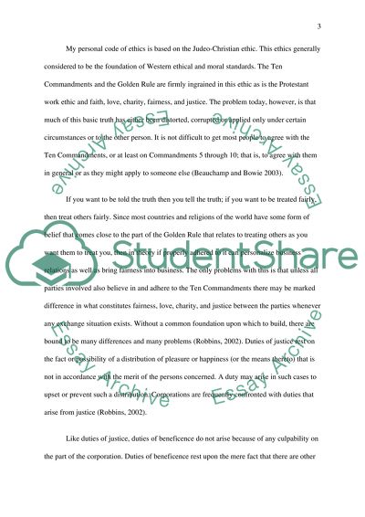 Personal Code Of Ethics Essay Example Topics And Well Written Essays 2250 Words