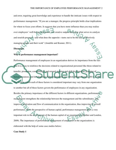 performance management essay examples