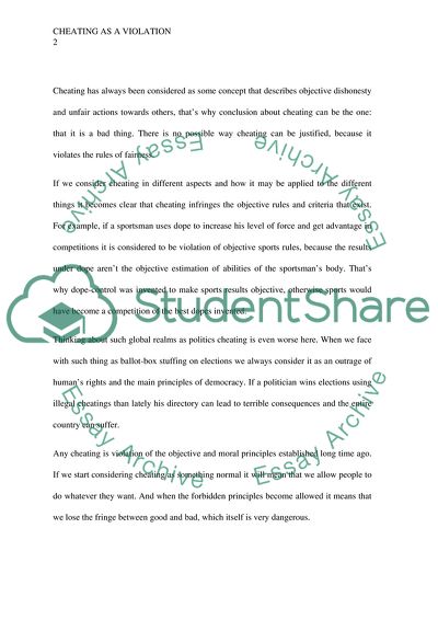 is cheating wrong essay