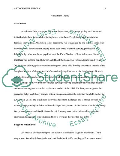 attachment theory in education essay