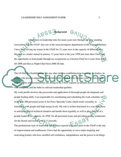Leadership Self Assessment Essay Example | Topics and Well Written Essays -  1750 words