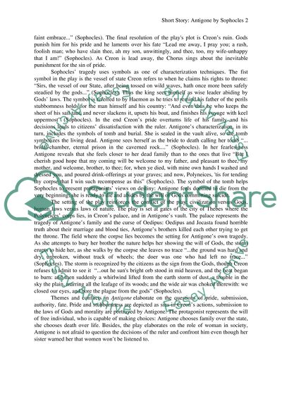 Essays on Antigone. Essay topics and examples of research paper about Antigone