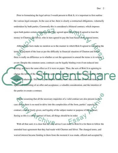 contract law essay examples