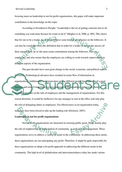 servant leadership research papers