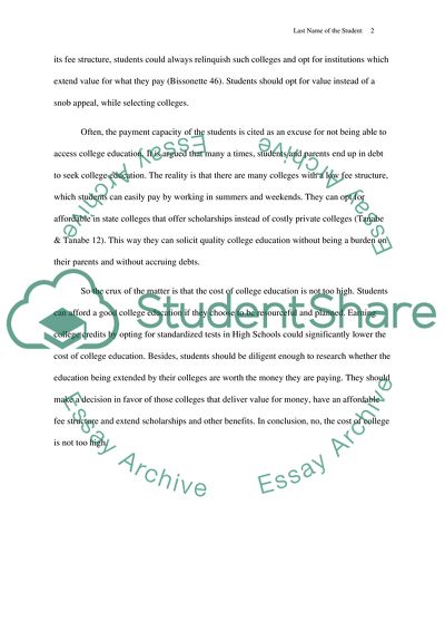 rising cost of college education essay