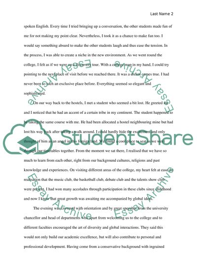 write narrative essay on your first day in university