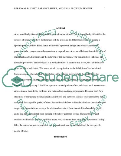 Personal Cash Flow Statement Template from studentshare.org