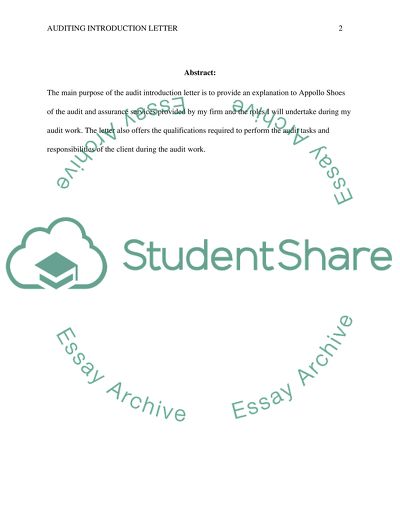 Letter Of Introduction Example from studentshare.org