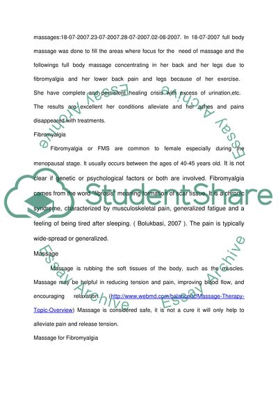 massage therapy application essay
