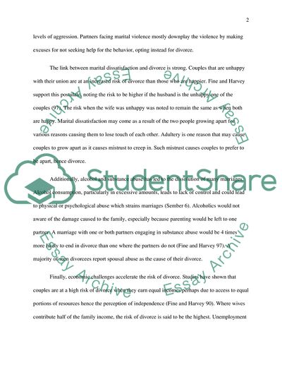 college essays about divorce examples