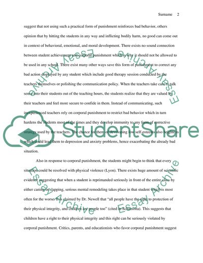 corporal punishment in schools essay