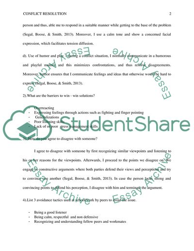Реферат: Team Conflict Resolution Essay Research Paper Running