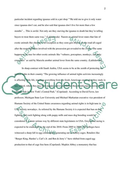 Care about Animals Essay Example | Topics and Well Written Essays - 750  words