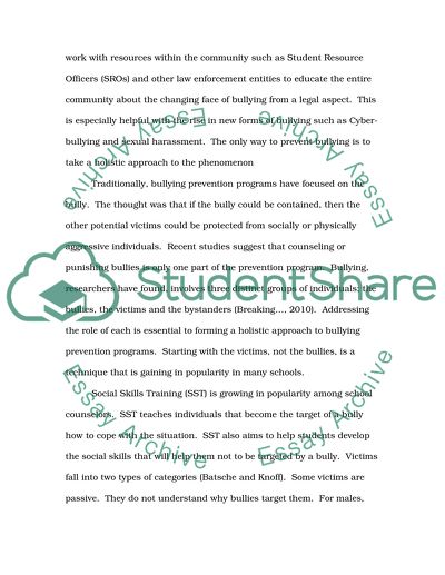 essay about bullying in schools