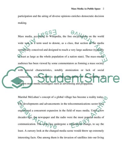 essay on mass media for students