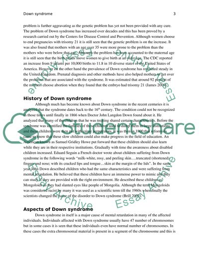 down syndrome essay topics
