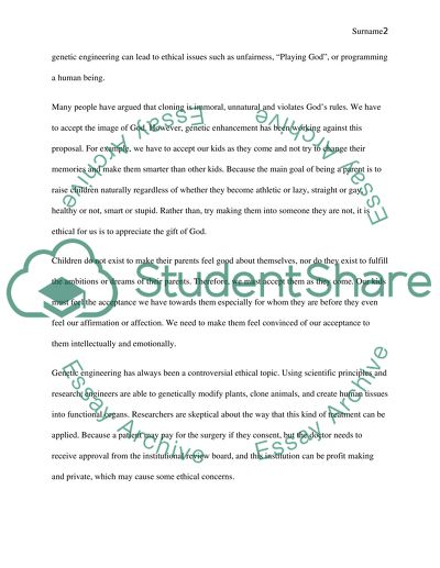 Genetic Engineering Essay Example | Topics and Well Written Essays - 2250  words