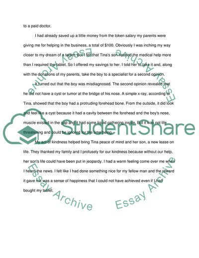 how do you show kindness to others essay