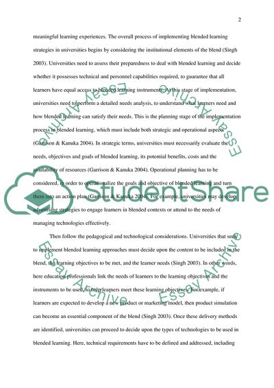 essay about blended learning