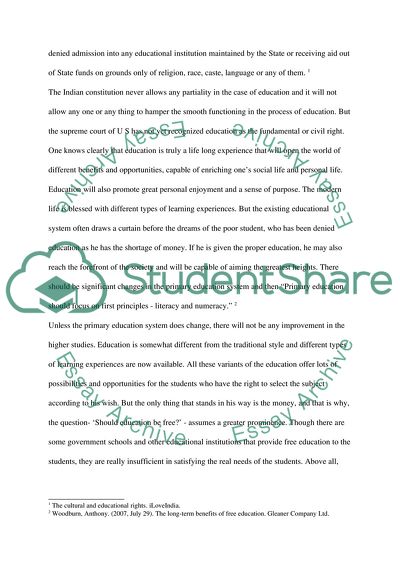 should college be free essay
